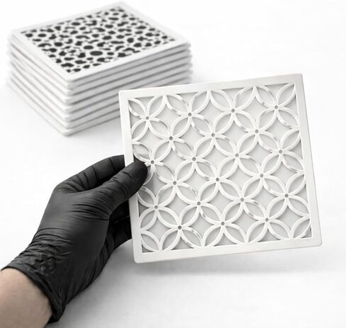 LiME LiNE 3-D Illusion Airbrush Stencils - Set of 9 Reusable Geometric Designs in Saudi Arabia