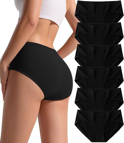 Cotton Hipster Panties Women: 6-Pack Soft Full Coverage Mid Rise Underwear for Everyday Comfort in Saudi Arabia