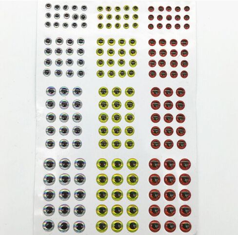 1464 Pieces Fishing Lure Eyes 3mm-4mm-5mm-6mm 3D Holographic Eyes Fly Tying Jig Craft Realistic Fishing Eye for Making Fishing Bait Fly Tying Streamers Lures Crafts in Saudi Arabia
