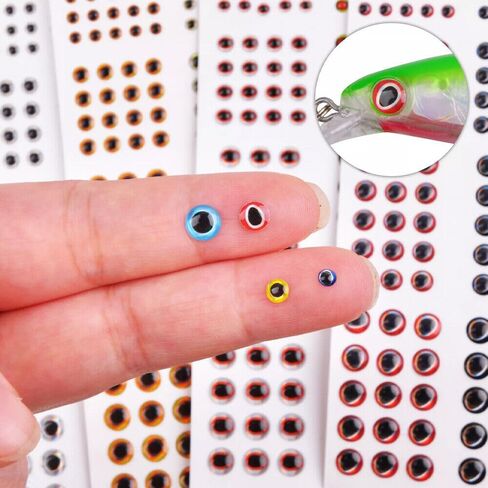 1464 Pieces Fishing Lure Eyes 3mm-4mm-5mm-6mm 3D Holographic Eyes Fly Tying Jig Craft Realistic Fishing Eye for Making Fishing Bait Fly Tying Streamers Lures Crafts in Saudi Arabia