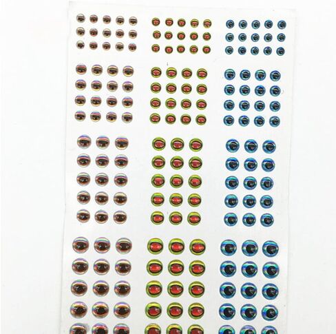 1464 Pieces Fishing Lure Eyes 3mm-4mm-5mm-6mm 3D Holographic Eyes Fly Tying Jig Craft Realistic Fishing Eye for Making Fishing Bait Fly Tying Streamers Lures Crafts in Saudi Arabia