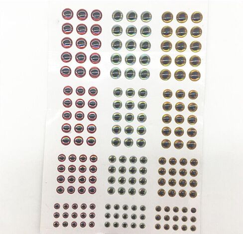 1464 Pieces Fishing Lure Eyes 3mm-4mm-5mm-6mm 3D Holographic Eyes Fly Tying Jig Craft Realistic Fishing Eye for Making Fishing Bait Fly Tying Streamers Lures Crafts in Saudi Arabia