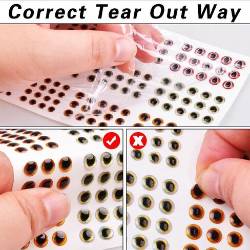 1464 Pieces Fishing Lure Eyes 3mm-4mm-5mm-6mm 3D Holographic Eyes Fly Tying Jig Craft Realistic Fishing Eye for Making Fishing Bait Fly Tying Streamers Lures Crafts in Saudi Arabia