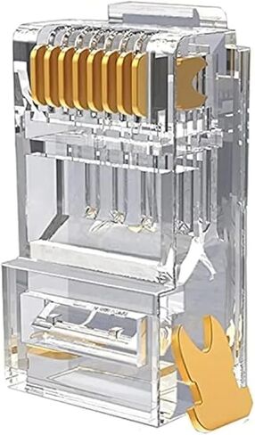 RJ45 Cat6 Cat6a Straight Connector -Plated 8P8C Modular for 23AWG Twisted Pair and Standard Cable (Pack of 100) in Saudi Arabia