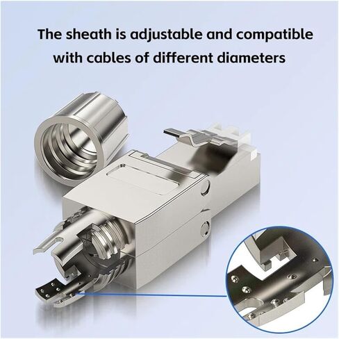 موصل Cat7 RJ45 بدون أدوات، شبكة إيثرنت قابلة لإعادة الاستخدام ومحمية وخالية من الأدوات in Saudi Arabia