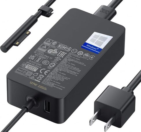 127W Microsoft Surface Book 3 Laptop Charger for 102W Surface Book 2, Book1, Surface Laptop Studio 2,1,i5,i7, Windows Surface Pro/Laptop/Go/Tablet, 15V𝌂8A AC Power Adapter, High Speed Cable 10FT, LED in Saudi Arabia
