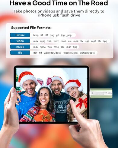SCICNCE 64GB Dual Interface Flash Drive for Phone Storage Photos Videos, Portable Backup Memory Stick, No App Required, Compatible with iPhone 17/16/15/14/13/12/11, iPad, Android & PC (Green) in Kuwait