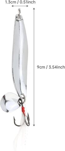 5pcs Spoons Hard Fishing Lures, Lures Spoon Bait, Metal Lure Kit Hard Baits, Fishing Spinning, Metal Spinner, Treble Hooks for Salmon Bass in Saudi Arabia
