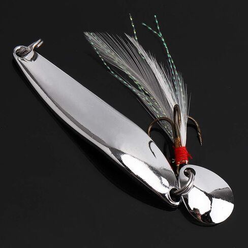 5pcs Spoons Hard Fishing Lures, Lures Spoon Bait, Metal Lure Kit Hard Baits, Fishing Spinning, Metal Spinner, Treble Hooks for Salmon Bass in Saudi Arabia