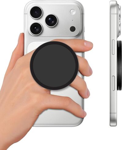 حامل SnapPuck Grip، متوافق مع MagSafe، حامل هاتف قابل للطي فائق النحافة، مسند، قفل مغناطيسي (نمط ألياف الكربون) in Kuwait