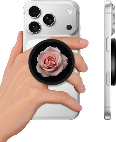 حامل SnapPuck Grip، متوافق مع MagSafe، حامل هاتف قابل للطي فائق النحافة، مسند، قفل مغناطيسي (نمط ألياف الكربون) in Kuwait