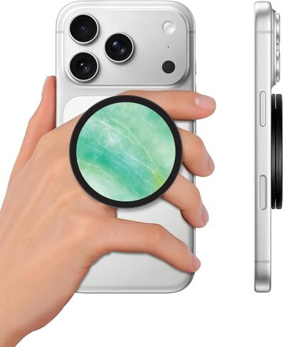 حامل SnapPuck Grip، متوافق مع MagSafe، حامل هاتف قابل للطي فائق النحافة، مسند، قفل مغناطيسي (نمط ألياف الكربون) in Kuwait