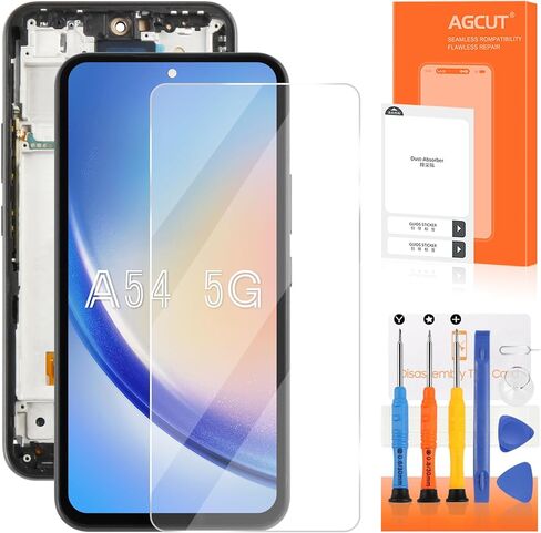 INCELL لهاتف Samsung Galaxy A54 شاشة بديلة لشاشة Samsung A54 5G LCD SM-A546E SM-A546B SM-A546U LCD محول الأرقام شاشة تعمل باللمس أجزاء إصلاح الجمعية مع الإطار in Kuwait