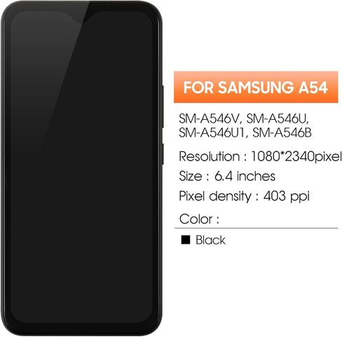 INCELL لهاتف Samsung Galaxy A54 شاشة بديلة لشاشة Samsung A54 5G LCD SM-A546E SM-A546B SM-A546U LCD محول الأرقام شاشة تعمل باللمس أجزاء إصلاح الجمعية مع الإطار in Kuwait