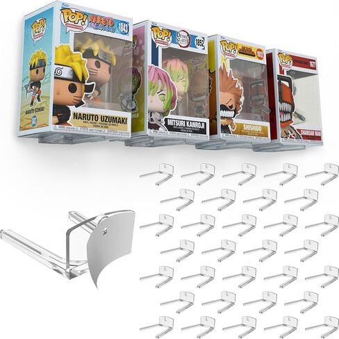 رف عرض لاصق JP حديث لصناديق Funko Pop (عبوة من 16 قطعة) - حامل نظيف لعرض Funko Pop - تركيب لاصق سهل - صندوق آمن، إعداد بدون حفر - أسود in Kuwait