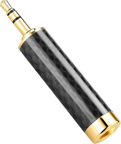 okcsc 3.5mm to 6.35mm Audio Adapter, High-Fidelity Sound Converter，24K Gold-Plated Copper Plug & Carbon Fiber Shell, Work for Phones/Guitars/Mixers/Headphones/Amplifiers in Saudi Arabia