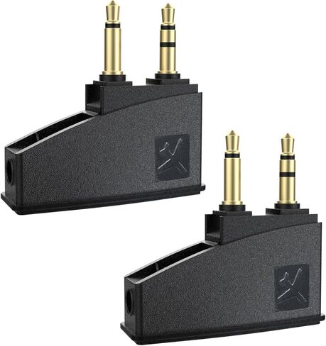 Replacement QC45 Airplane Adapter Compatible with Bose 700 QuietComfort 45 QC35 QC35ii QC25 QC20 QC15 QC3 QC2 SoundLink II AE2 AE2W Headphones, Golden Plated 3.5mm Jack(2 Pack) in Saudi Arabia