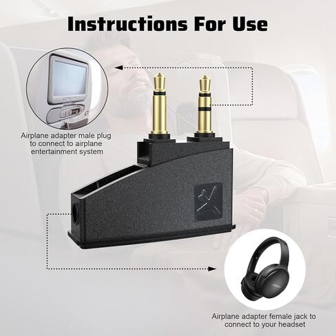 Replacement QC45 Airplane Adapter Compatible with Bose 700 QuietComfort 45 QC35 QC35ii QC25 QC20 QC15 QC3 QC2 SoundLink II AE2 AE2W Headphones, Golden Plated 3.5mm Jack(2 Pack) in Saudi Arabia