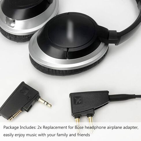 Replacement QC45 Airplane Adapter Compatible with Bose 700 QuietComfort 45 QC35 QC35ii QC25 QC20 QC15 QC3 QC2 SoundLink II AE2 AE2W Headphones, Golden Plated 3.5mm Jack(2 Pack) in Saudi Arabia