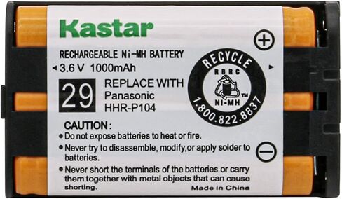 Kastar 2-Pack 3.6v 1000mAh Battery HHR-P104 Replacement for Panasonic HHR-P104 HHR-P104A HHRP104 Type 29, Radio Shack 43-3815 43-9024 43-9025 43-9026 43-9030 43-9031 23968 Battery in Saudi Arabia
