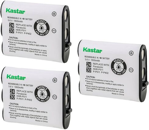 Kastar 3-Pack Battery Replacement for Panasonic Type 24 P511 P-P511 PP511 P-P511A PP511A PP511A/1B HHR-P511, Panasonic Type 30 HHR-P402 HHRP402 HHR-P402A HHRP402A N4HKGMA0001 N4HKGMA00001 Battery in Saudi Arabia