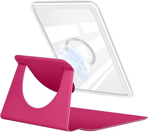 360 Degree Rotating Case for 6" Kindle (11th Generation-2022 Release), Detachable Magnetic Design Protective Adjustable Stand Cover Clear Back with Auto Sleep/Wake, Raspberry in Saudi Arabia