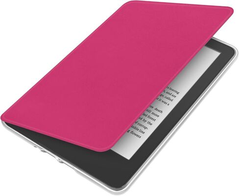 360 Degree Rotating Case for 6" Kindle (11th Generation-2022 Release), Detachable Magnetic Design Protective Adjustable Stand Cover Clear Back with Auto Sleep/Wake, Raspberry in Saudi Arabia