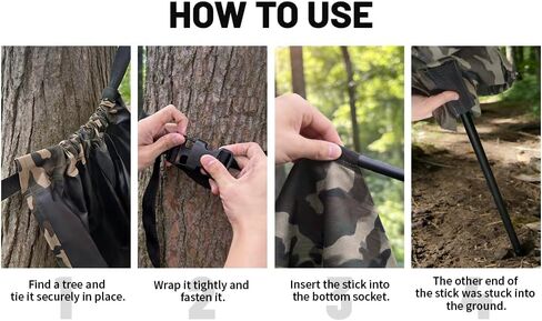 مقعد شجرة صيد منخفض الوزن للغاية - كرسي أرجوحة أرضي محمول للغزلان والديك الرومي - مقعد ستائر صامتة بسعة 330 رطلًا - يتضمن قطبين من الألومنيوم وحقيبة حمل مموهة (2 رطل) in Kuwait