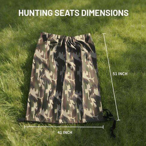 مقعد شجرة صيد منخفض الوزن للغاية - كرسي أرجوحة أرضي محمول للغزلان والديك الرومي - مقعد ستائر صامتة بسعة 330 رطلًا - يتضمن قطبين من الألومنيوم وحقيبة حمل مموهة (2 رطل) in Kuwait