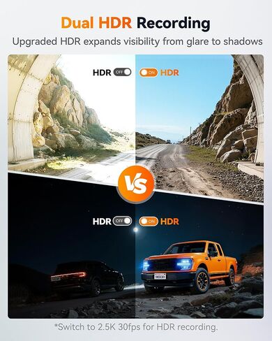 كاميرا WOLFBOX X3 PRO Dash Cam أمامية وخلفية، Dual STARVIS 2 IMX675، 1440P 60FPS+1440P ADAS كاميرا سيارة، تثبيت الصورة EIS مع واي فاي فائق السرعة 5.8 جيجا هرتز، التحكم الصوتي وشاشة تعمل باللمس 3 بوصات، بطاقة 64 جيجابايت ونظام تحديد المواقع in Saudi Arabia