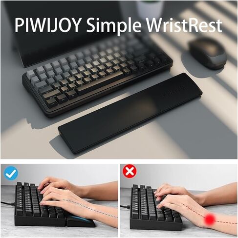 Ergonomic Memory Foam Keyboard Wrist Rest, Keyboard Support Pad with Sweat-Resistant & Non-Slip Design, Portable for Office, Computer, Laptop, Gaming Easy Typing, Helps Relieve Wrist Pain in Saudi Arabia