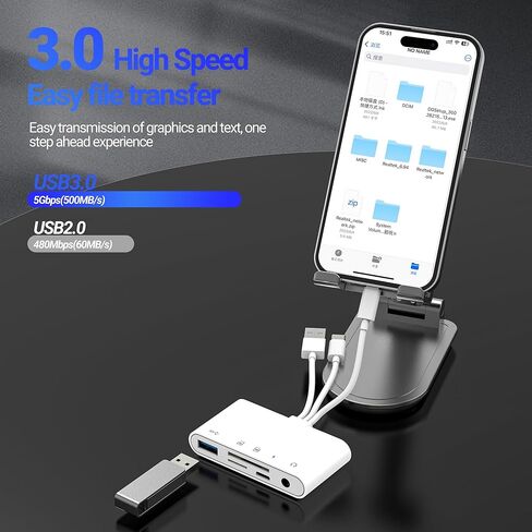 قارئ بطاقة SD إلى محول Lightning USB C USB لهاتف Iphone 17 16 15 14 13 Pro Max(5in3)3.5 مم TF ملحقات الكاميرا الرقمية شاحن مقسم Macbook Thunderbolt Memoria ثنائي طاقة الكمبيوتر الإضاءة دونجل in Kuwait