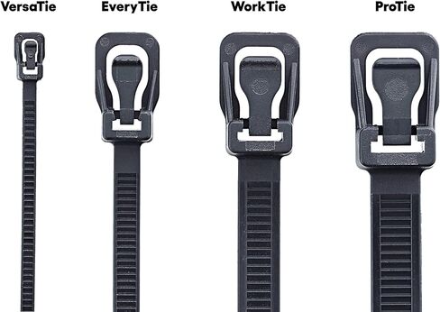 RETYZ 6-Inch Black Reusable Releasable Cable Ties – 100 Pack, 18 lb Strength, Patented Quick-Release, One-Handed, Tool-Free Design for DIY and Retail Applications in Saudi Arabia