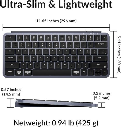 لوحة مفاتيح لاسلكية Keychron B1 Pro 75% ومجموعة ماوس BM24، لوحة مفاتيح رفيعة للغاية بمفتاح مقص، 2.4 جيجا هرتز/بلوتوث 5.2/سلكي، لوحة مفاتيح تصل إلى 300 ساعة وماوس 98 ساعة، مستشعر PAW3212، لنظام التشغيل macOS Windows Linux in Saudi Arabia