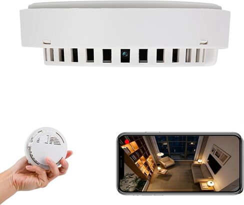 LIZVIE DIY Handcrafted Smoke Detector Cam with 5000mAh, 1080P Full HD Wireless Security Camera with Night Vision, Motion Detection Alerts 2.4G WiFi & SD Storage for Baby/Nanny Home Safety. in Saudi Arabia