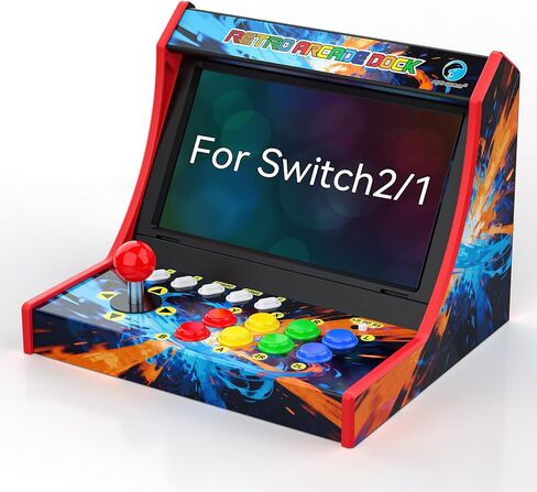 Retro Arcade Stick for Switch 2/OLED/Switch,Mini Arcade Machine Cabinet with 12 Game Card Slots & SD Card,Support Turbo (Black) in Saudi Arabia