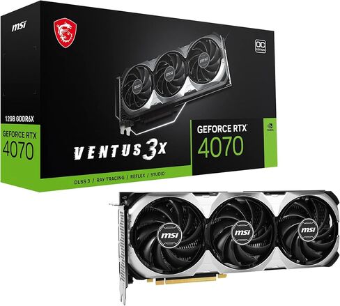 MSI Gaming GeForce RTX 4070 12GB GDRR6X Extreme Clock: 2520 ميجاهرتز 192 بت HDMI/DP Nvlink TORX Fan 4.0 بطاقة رسومات Ada Lovelace Architecture (RTX 4070 Ventus 3X 12G OC) in Saudi Arabia
