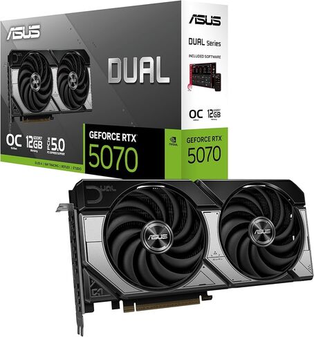 إصدار ASUS Dual GeForce RTX™ 5070 سعة 12 جيجابايت GDDR7 OC (PCIe 5.0، و12 جيجابايت GDDR7، وDLSS 4، وHDMI 2.1b، وDisplayPort 2.1b، وتصميم مدمج ثنائي المروحة، وتصميم مروحة Axial-tech، وتقنية 0dB، والمزيد) in Saudi Arabia