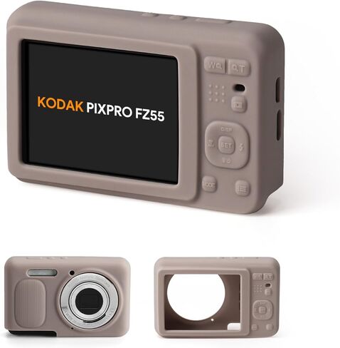 Soft Silicone Case Compatible with Kodak PIXPRO FZ55 - Slim Fit Anti-Scratch Shockproof Travel Protective Camera Cover (Brown) in Saudi Arabia