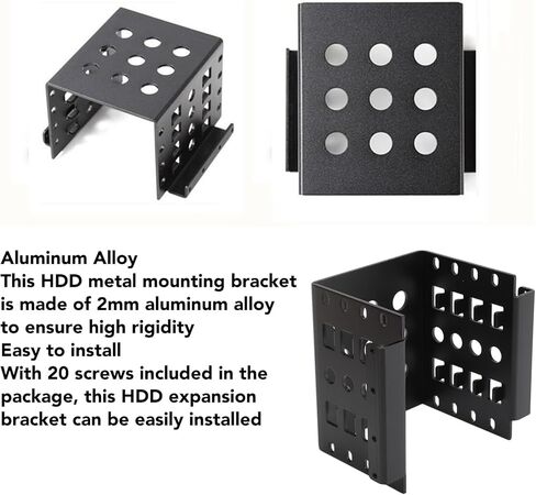 2.5 Inch HDD Mounting Rack Professional Aluminium Alloy Hollow Design Hard Drive Storage Bracket for 2.5in IDE HDD SSD to 3.5in Slot Tray Expansion Space Saving Durable Rust in Saudi Arabia