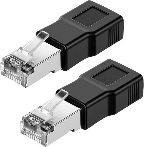 2 PCS Black Ethernet to USB Adapter, USB to RJ45 Ethernet Adapter Female Converter Ethernets Cable Male Conversion Adapters for Camera with Network Function Modem Printer in Saudi Arabia