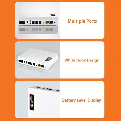 Mini UPS Battery Backup for Routers,Built-in 12000mAh Rechargeable Surge Protector with POE,Output USB 5V/2A DC 5V/9V/12V 2A for Modem,Security Camera, Smartphones in Saudi Arabia
