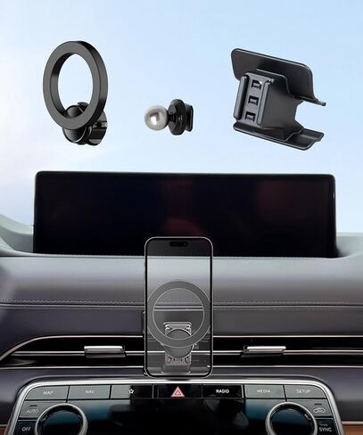 حامل هاتف السيارة لملحقات Genesis GV80 2021-2024، حامل هاتف يدور 360 درجة متوافق مع MagSafe، حامل الهاتف الخلوي لا يؤثر على فتحة الهواء in Kuwait