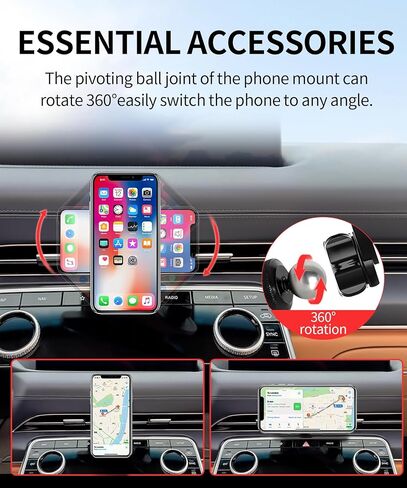 حامل هاتف السيارة لملحقات Genesis GV80 2021-2024، حامل هاتف يدور 360 درجة متوافق مع MagSafe، حامل الهاتف الخلوي لا يؤثر على فتحة الهواء in Kuwait