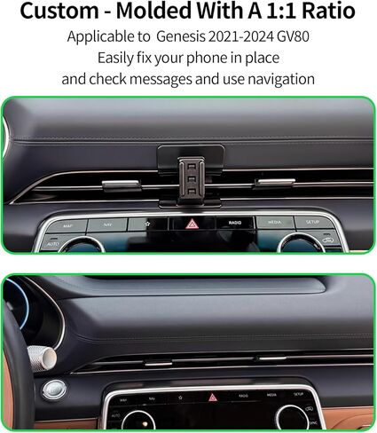 حامل هاتف السيارة لملحقات Genesis GV80 2021-2024، حامل هاتف يدور 360 درجة متوافق مع MagSafe، حامل الهاتف الخلوي لا يؤثر على فتحة الهواء in Kuwait
