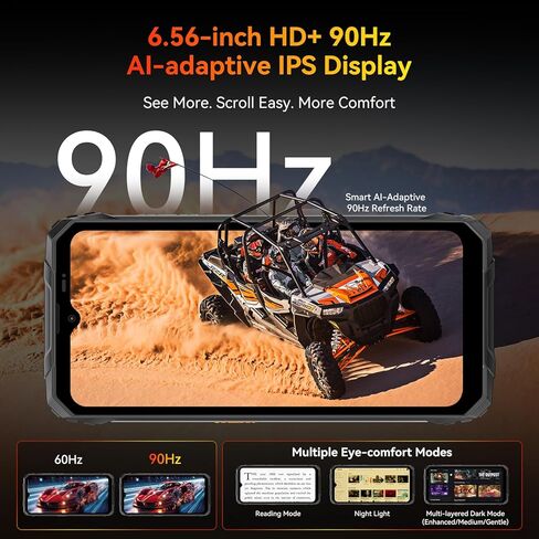 Blackview Fort 1 Rugged Phone Android 15,10000mAh Battery 12GB+128GB 2TB Expand Rugged Smartphone Unlocked, Gemini AI 6.56 Inch 90Hz, 4G T-Mobile Dual SIM IP69K Waterproof, Fingerprint/NFC/OTG/GPS in Saudi Arabia