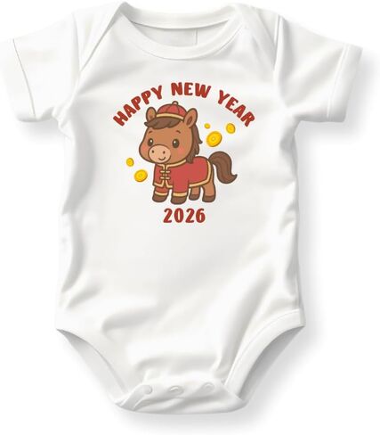 بدلة أطفال Happy New Year 2026، تي شيرت للأطفال الصغار - زي حصان للعام الجديد للأطفال in Kuwait