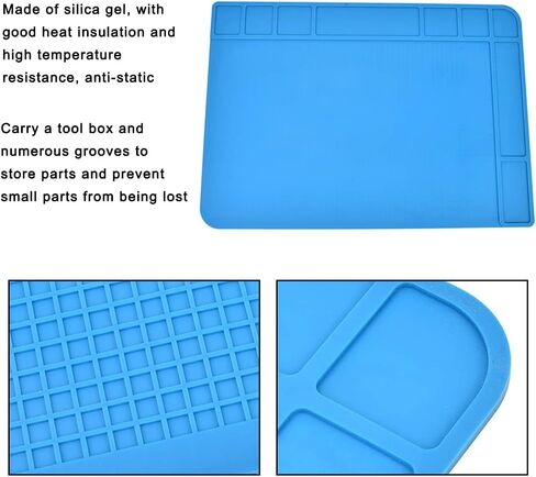 Heat Silicone Mat Pad Repair Work Station Phone Computer Maintenance Tool High Density Gel Thermal Insulation Anti Static 480 x 340mm in Saudi Arabia