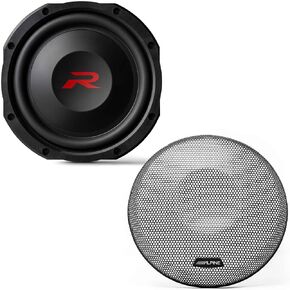 Alpine RS-W12D4 R Series 12 Dual 4-Ohm Shallow Subwoofer 600 Watts KTE-RS12G 12-Inche Grille for R Series Shallow Subwoofers Bundle in Kuwait