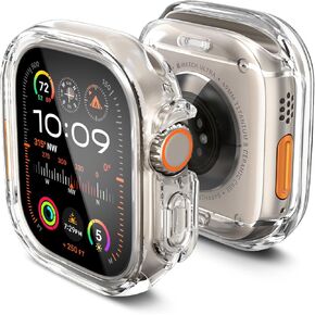 Spigen for Apple Watch Ultra 3/2/1 Case, Ultra Hybrid 49mm Cover with Full Coverage Screen Protector - Crystal Clear in Saudi Arabia